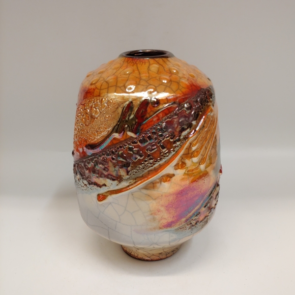 Click to view detail for #221176 Raku Vase 3x Fired 6x4 $32